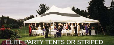 elite party tents or striped